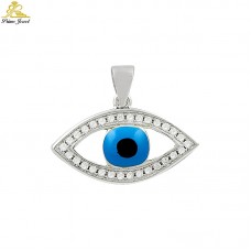 Gümüş Nazar Boncuğu Kolye Ucu